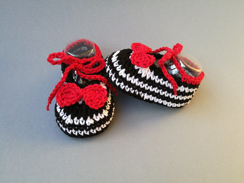 Crochet baby shoes, newborn booties, zebra moccasins