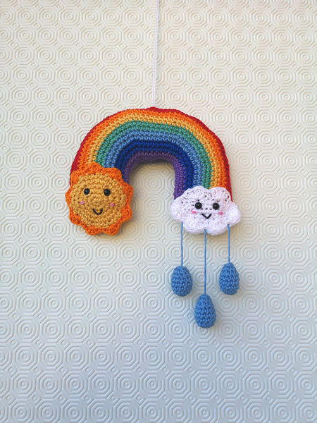 Crochet Pattern Rainbow Wall Hanging, Rainbow wall art